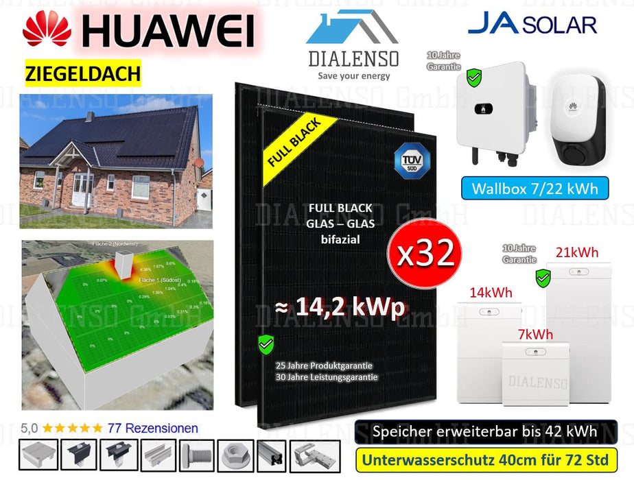 (32x) Schrägdach Huawei 14,2kWp_Komplettset