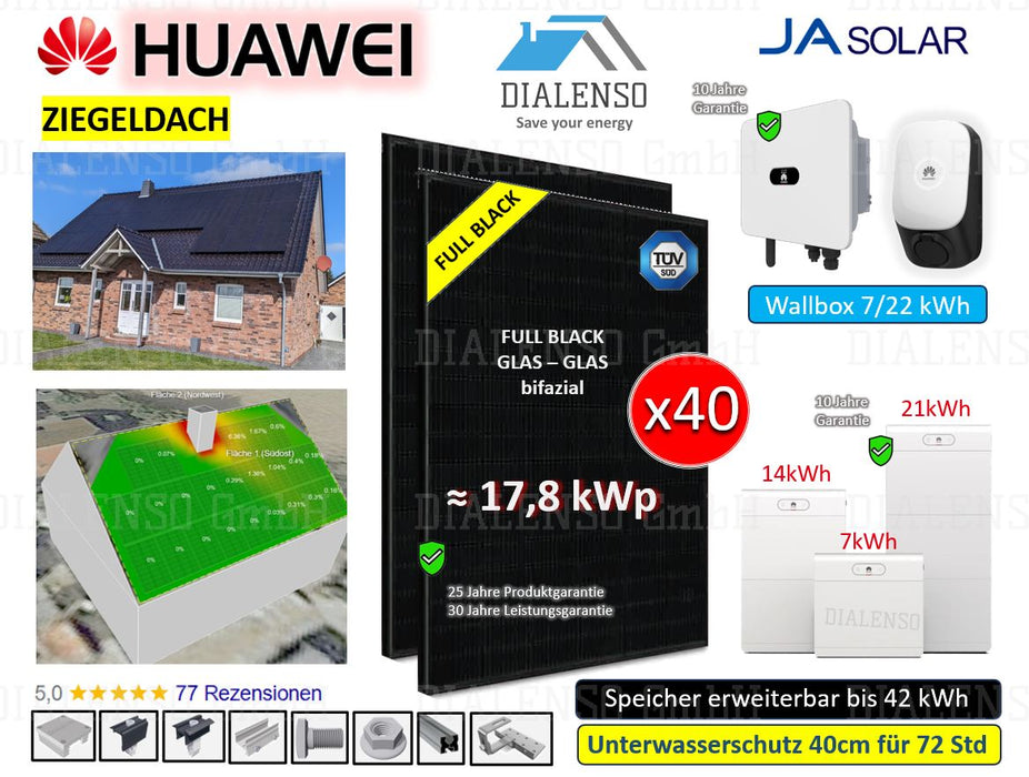 (40x) Schrägdach Huawei 17,8kWp_Komplettset