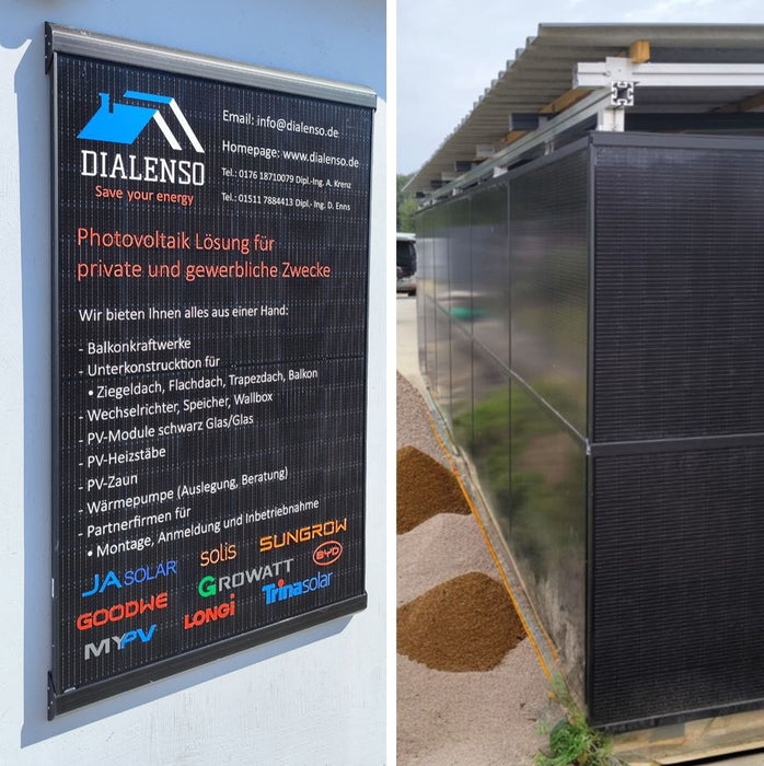 PV-Fassade Photovoltaik, senkrechte Montage, ohne Module