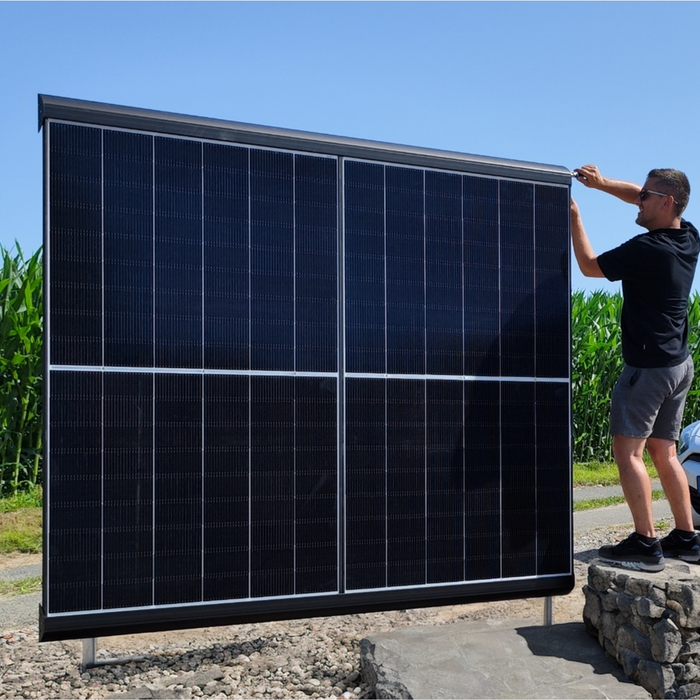 PV-Zaun, Solarzaun, Gartenzaun, ALU-Pfosten 80x80 massiv, Sichtschutz ohne Module