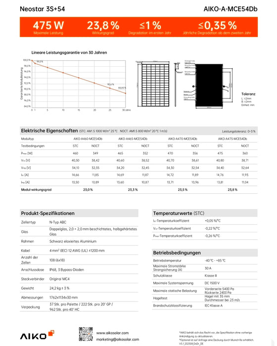 AIKO-A475-MCE54Db Neostar 3S+ 475W Tiefschwarz